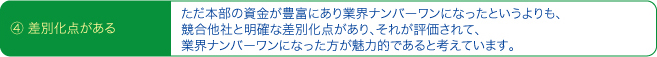 ④差別化点がある